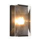 Frendorf | Metalen Rechthoekige Wandlamp Licht Minimalistisch 1 Hoofd Zwart/Messing Afwerking Wandverlichting met Helder/Vorstwerk Kristallen Paneel Schaduw
