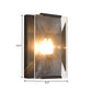 Frendorf | Metalen Rechthoekige Wandlamp Licht Minimalistisch 1 Hoofd Zwart/Messing Afwerking Wandverlichting met Helder/Vorstwerk Kristallen Paneel Schaduw