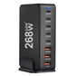 Frendorf | 268W GaN 8-Port USB-C Ladegerät mit 5 USB-C und 3 USB-A Anschlüssen – Schnellladegerät für Smartphones, Tablets und Laptops