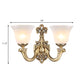 Frendorf | 1/2 Bulbs Trumpet Wandleuchte Tradition Opalglas Wandbeleuchtung mit gebogenem Arm aus Messing