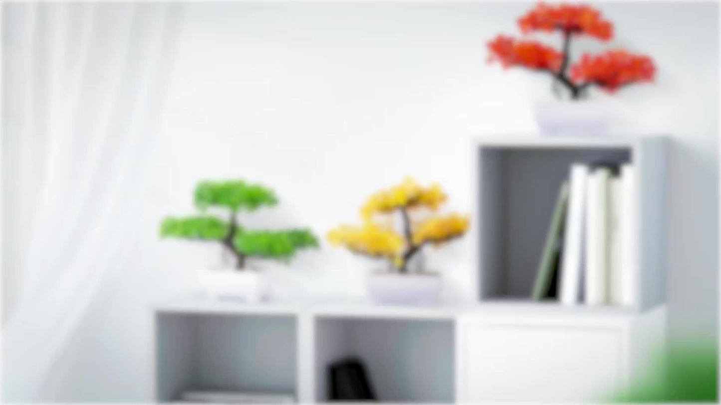 Frendorf | BlossomBonsai künstlicher Baum – realistischer Mini-Bonsai mit rosa Blüte