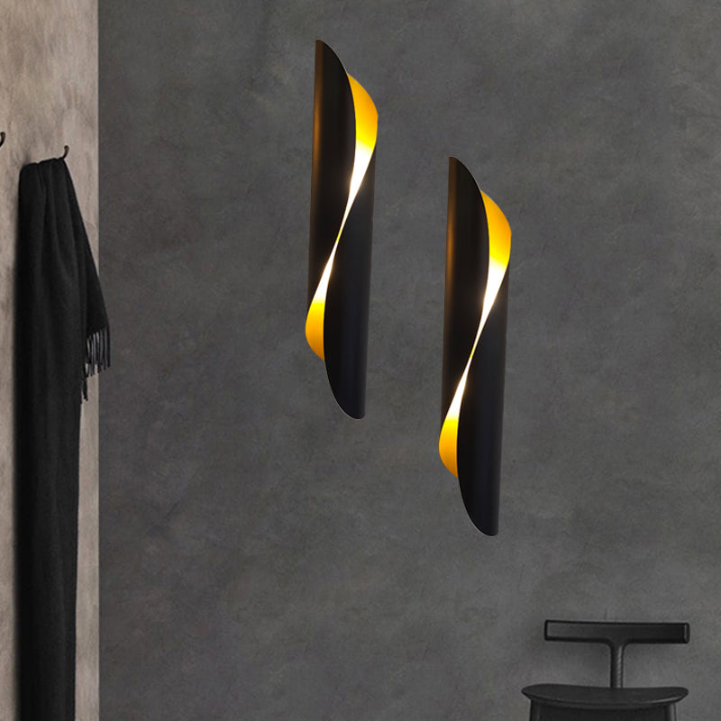 Frendorf | 2-Kopf Rollen Flush Mount Wandleuchte Minimalismus Schwarz/Weiß Metall Wandbeleuchtung