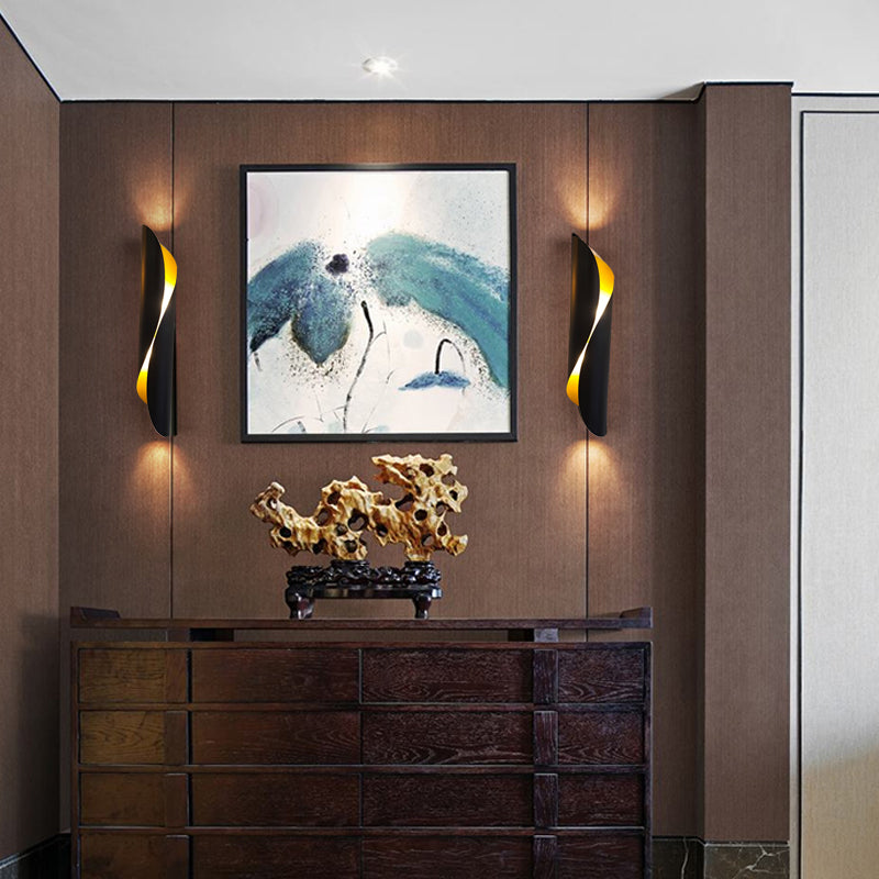 Frendorf | 2-Kopf Rollen Flush Mount Wandleuchte Minimalismus Schwarz/Weiß Metall Wandbeleuchtung
