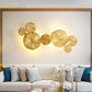 Frendorf | 3/6/7 Köpfe Messing Wandmontage Lampe Asiatischer Stil Gold-Finish Geätztes Lotusblatt Wandlicht Wandleuchte