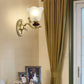 Frendorf | 1/2-Bulb Sconces Licht Fixture mit Petal Shade Frosted Glass Traditionell Stilvoll Schlafzimmer Wandmontierte Licht in Gold