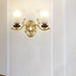 Frendorf | 1/2-Bulb Sconces Licht Fixture mit Petal Shade Frosted Glass Traditionell Stilvoll Schlafzimmer Wandmontierte Licht in Gold