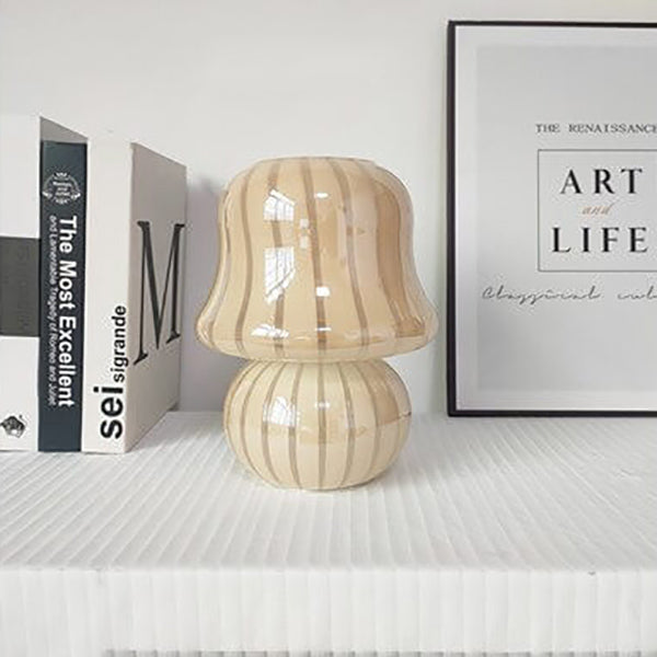 Frendorf | MushLume Glas Tischlampe | Französisches Design | Handgefertigt | Pilzform | Deko & Beleuchtung