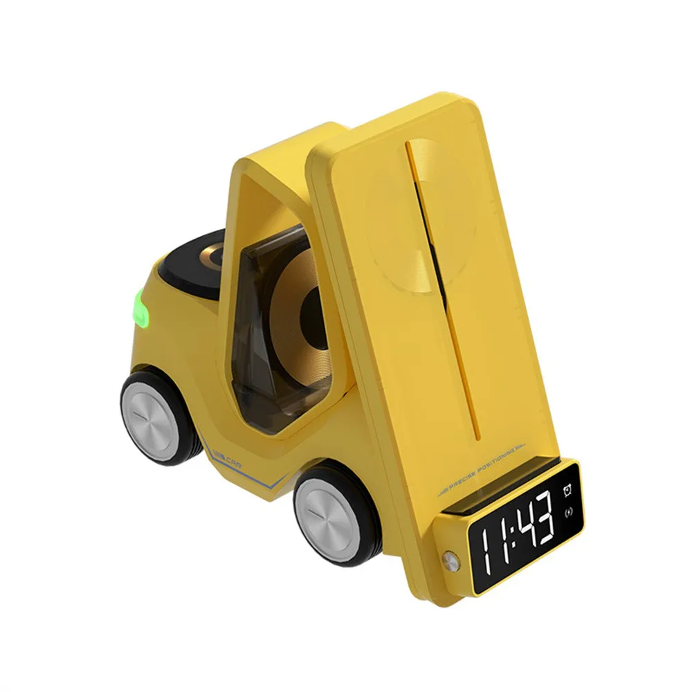 Frendorf | Auto-förmige kabellose Ladestation & LED-Wecker – 3-in-1 Schnellladung für iPhone, Apple Watch & Air Pods