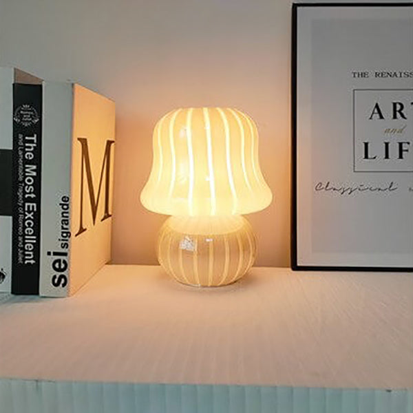 Frendorf | MushLume Glas Tischlampe | Französisches Design | Handgefertigt | Pilzform | Deko & Beleuchtung