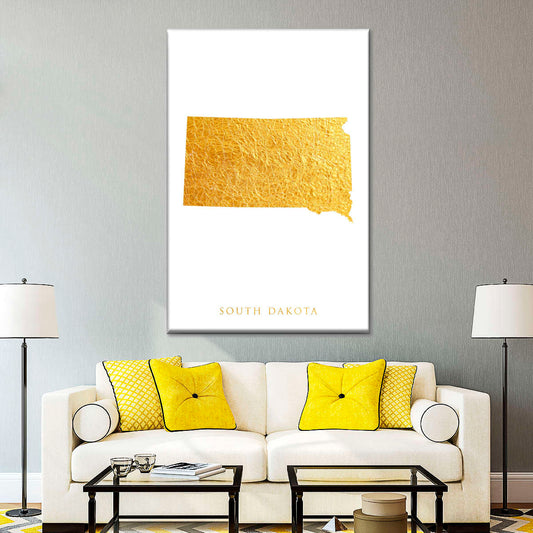 Frendorf | South Dakota Gold Map Wandkunst