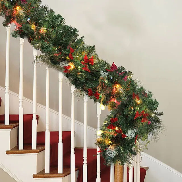 Frendorf | 2,7 Meter Weihnachts Rattan Girlande Dekorativ