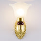 Frendorf | 1/2-Head Wandlamp met Bloemblad Schaduw Opal Glas Vintage Stijl Slaapkamer Wandlamp in Goud
