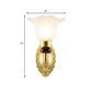 Frendorf | 1/2-Head Wandlamp met Bloemblad Schaduw Opal Glas Vintage Stijl Slaapkamer Wandlamp in Goud