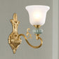 Frendorf | 1/2-Kopf Wandleuchte mit Glockenschirm Opalglas Modern Stilvolle Wohnzimmer Goldene Wandleuchte Lampe