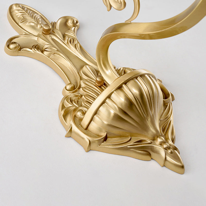 Frendorf | 1/2-Kopf Wandleuchte mit Glockenschirm Opalglas Modern Stilvolle Wohnzimmer Goldene Wandleuchte Lampe