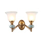 Frendorf | 1/2-Head Wandleuchte mit Glockenschirm Mattglas Vintage Schlafzimmer Wandleuchte in Messing