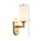 Frendorf | 1/2-Kopf Wandmontagebeleuchtung Moderne Stilvolle Zylindrische Schatten Frosted Weiß Opal Wandlampe in Messing