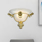 Frendorf | 1 Glühbirne Trompeten Wandlampe Kolonial Opalglas Wandleuchte mit Kupfer/Messing Löwenmetall Dekor für Nachttisch