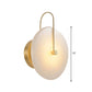 Frendorf | 7"/10" Breite Runde Wandleuchte Kolonialstil Acryl Opal Frosted 1 Kopf Wandleuchtenarmatur mit goldener Kurve