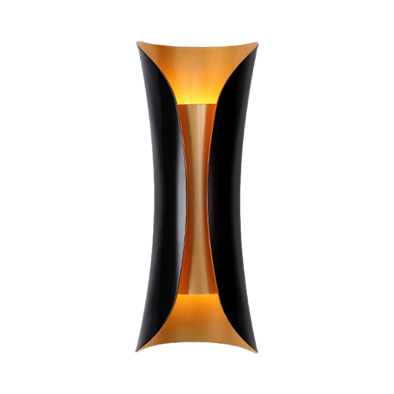 Frendorf | Moderne Curl Wandlamp 13"/21"/30" Hoogte 2 Lichten Metallic Binnen Wandverlichting in Zwart