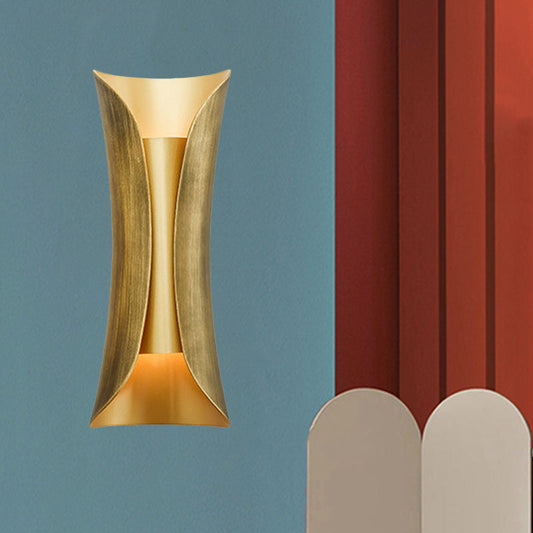 Frendorf | 13"/21"/30" H 2 Köpfe Wandleuchte Sconce Einfachheit Geformte Metall Wandmontage Lampe, Messing/Gold/Naturholz-Finish