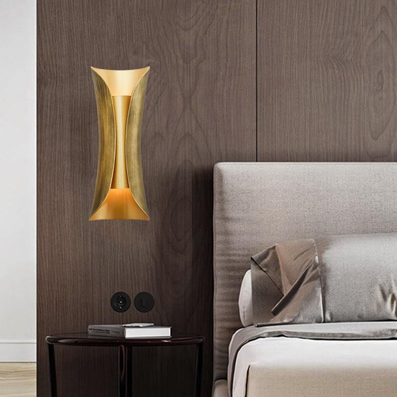 Frendorf | 13"/21"/30" H 2 Köpfe Wandleuchte Sconce Einfachheit Geformte Metall Wandmontage Lampe, Messing/Gold/Naturholz-Finish