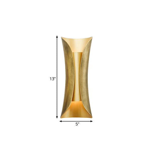 Frendorf | 13"/21"/30" H 2 Köpfe Wandleuchte Sconce Einfachheit Geformte Metall Wandmontage Lampe, Messing/Gold/Naturholz-Finish