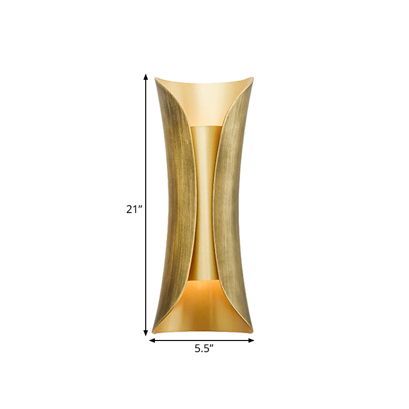 Frendorf | 13"/21"/30" H 2 Köpfe Wandleuchte Sconce Einfachheit Geformte Metall Wandmontage Lampe, Messing/Gold/Naturholz-Finish