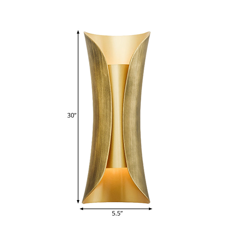 Frendorf | 13"/21"/30" H 2 Köpfe Wandleuchte Sconce Einfachheit Geformte Metall Wandmontage Lampe, Messing/Gold/Naturholz-Finish