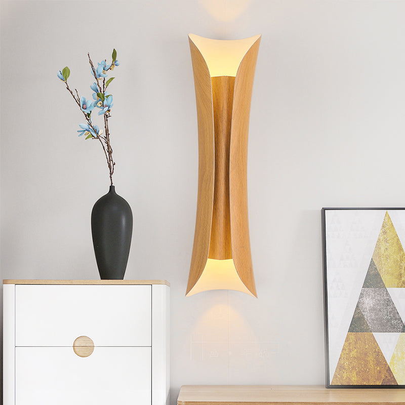 Frendorf | 13"/21"/30" H 2 Köpfe Wandleuchte Sconce Einfachheit Geformte Metall Wandmontage Lampe, Messing/Gold/Naturholz-Finish