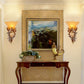 Frendorf | Weerbestendige Morgen Gloria Wandlamp Coloniale Stijl Geëmbossed Glas 1 Lamp Buiten Wandverlichting in Goud
