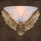 Frendorf | 1-Licht Eagle Wandlamp Antiek Gouden Afwerking Hars en Pleister Opbouw Wandlamp