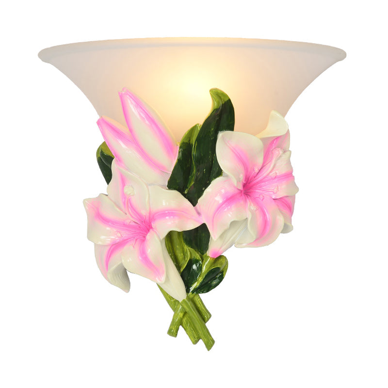 Frendorf | 1 Licht Har Wall Lamp Modern Stylisch Exquisite Pink Floral Flush Mount Wandlamp