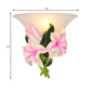 Frendorf | 1 Licht Har Wall Lamp Modern Stylisch Exquisite Pink Floral Flush Mount Wandlamp