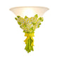 Frendorf | 1-Head Frosted Glass Wandleuchte Modern Weiße Schmale Wandlampe mit Gelb/Pink Gypsophila Blumenarrangement Element