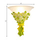 Frendorf | 1-Head Frosted Glass Wandleuchte Modern Weiße Schmale Wandlampe mit Gelb/Pink Gypsophila Blumenarrangement Element