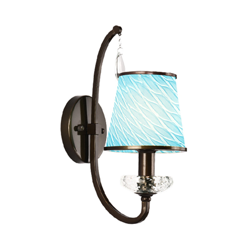 Frendorf | 1 Kopf Wandbeleuchtung mit Kegel-Schirm Beige/Blautürkis/Grün Glas Zeitgenössischer Stil Flur Wandleuchte