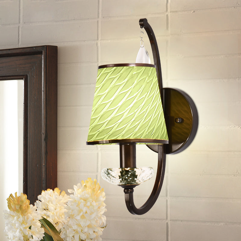 Frendorf | 1 Kopf Wandbeleuchtung mit Kegel-Schirm Beige/Blautürkis/Grün Glas Zeitgenössischer Stil Flur Wandleuchte