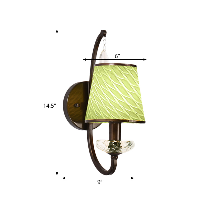 Frendorf | 1 Kopf Wandbeleuchtung mit Kegel-Schirm Beige/Blautürkis/Grün Glas Zeitgenössischer Stil Flur Wandleuchte