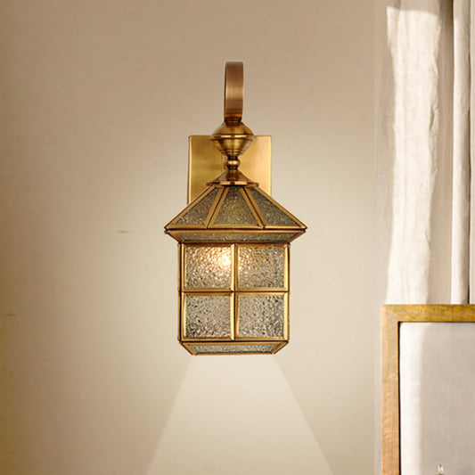 Frendorf | 1-Head Geometrische Wandleuchte Traditionelle Goldmetall Wandlampe für Flur