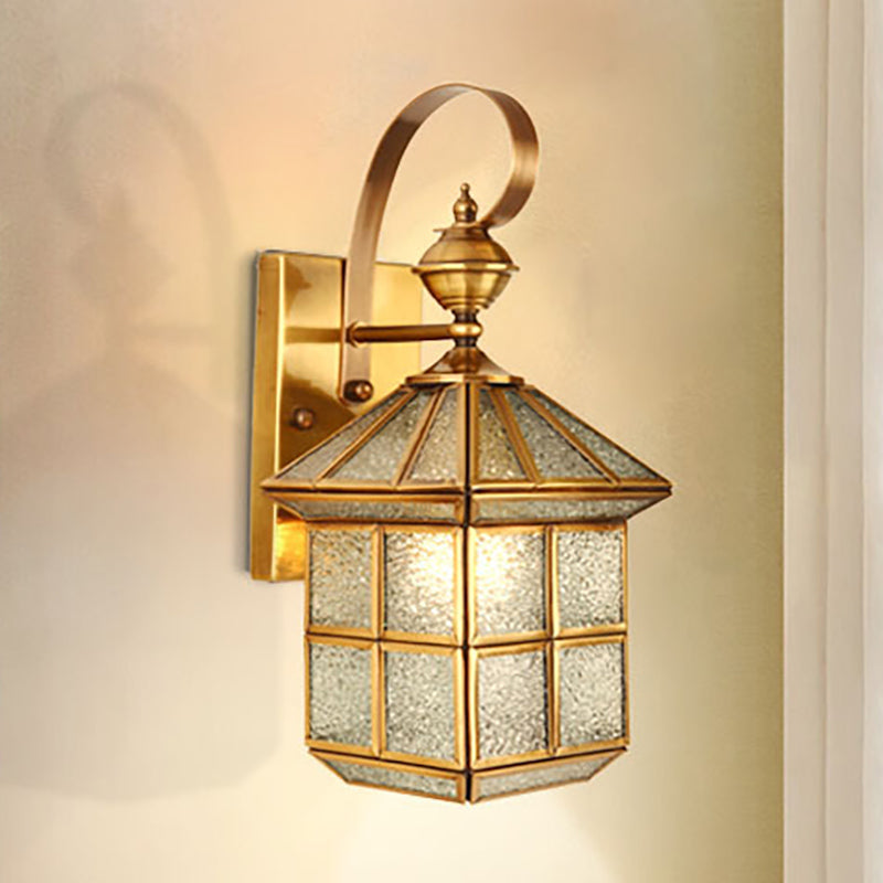 Frendorf | 1-Head Geometrische Wandleuchte Traditionelle Goldmetall Wandlampe für Flur
