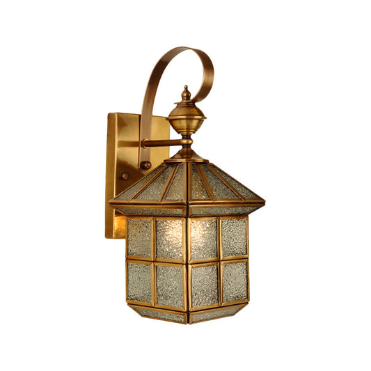 Frendorf | 1-Head Geometrische Wandleuchte Traditionelle Goldmetall Wandlampe für Flur
