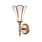 Frendorf | Messing 1-Licht Wandleuchte Sconces Traditionelle Metall Blumen Wandmontierte Lampe mit Milch Phase Glas Schirm