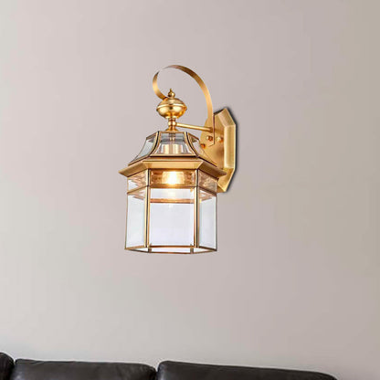 Frendorf | 1 Gloeilamp Wandlamp Traditionele Open Onderkant Metaal Wandverlichting Armatuur in Messing voor Woonkamer