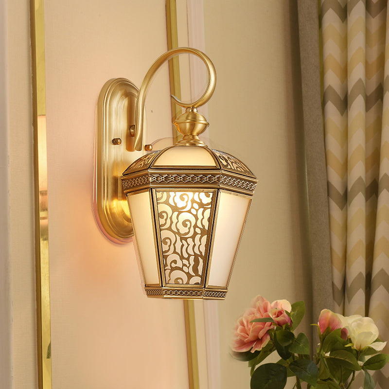 Frendorf | Metallische Messing Wandlampe Beleuchtung Vogelkäfig 1-Licht Traditionelle Wandarmatur für Flur, 6"/7.5" Breit