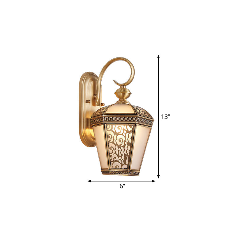 Frendorf | Metallische Messing Wandlampe Beleuchtung Vogelkäfig 1-Licht Traditionelle Wandarmatur für Flur, 6"/7.5" Breit
