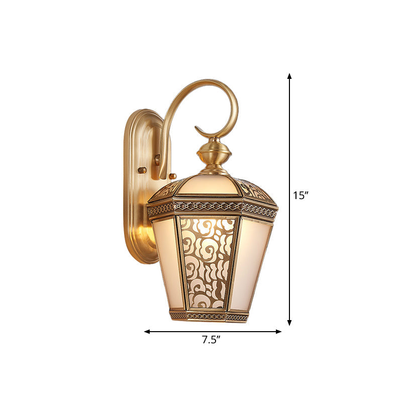 Frendorf | Metallische Messing Wandlampe Beleuchtung Vogelkäfig 1-Licht Traditionelle Wandarmatur für Flur, 6"/7.5" Breit