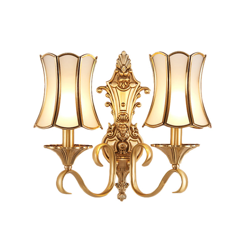 Frendorf | 1/2 lampen wandschilder traditionelle messing gebogene metall wandlicht einrichtung für wohnzimmer