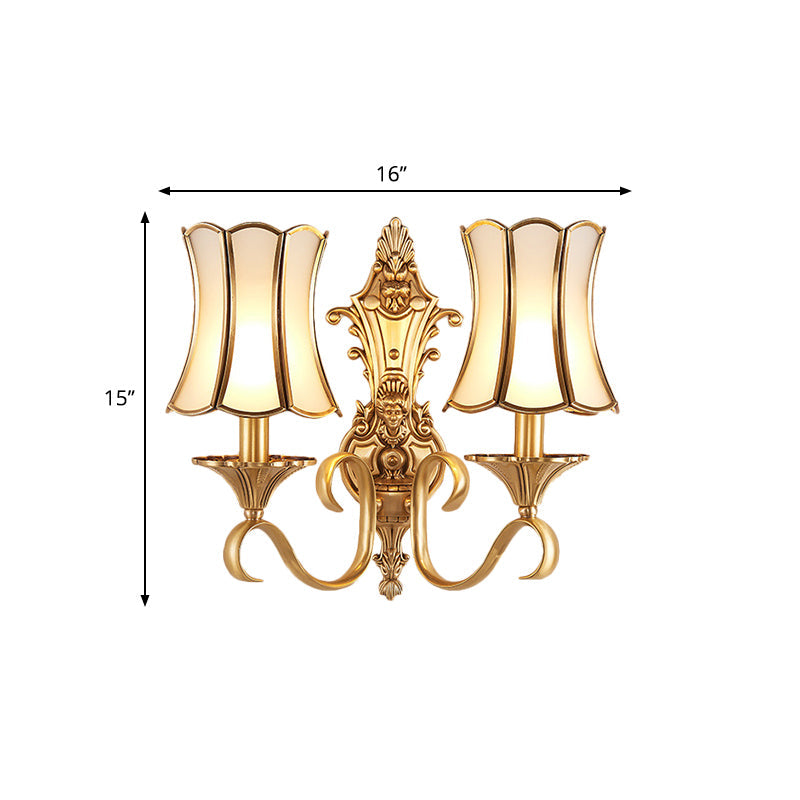 Frendorf | 1/2 lampen wandschilder traditionelle messing gebogene metall wandlicht einrichtung für wohnzimmer