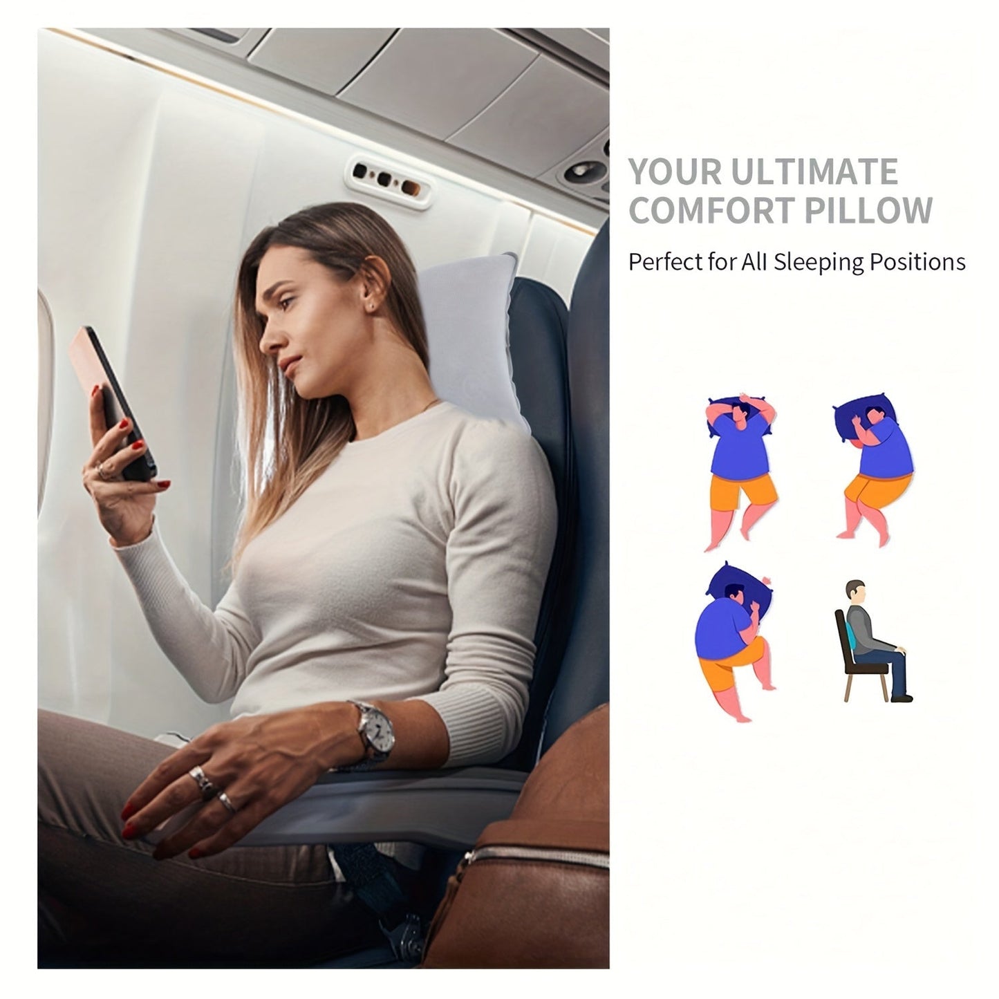 Frendorf | Aufblasbare Kissen fürs Camping und Reisen - Set von 2 weichen, tragbaren Kissen